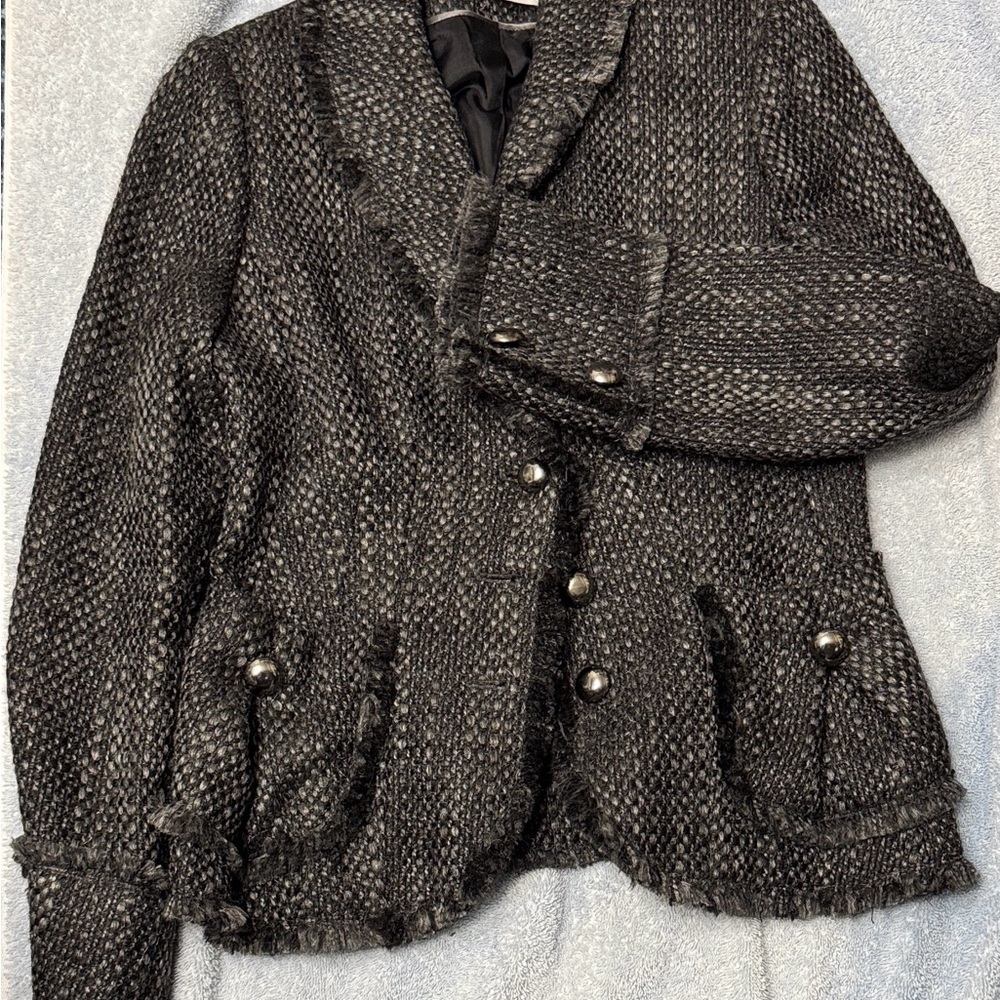 Anne Fontaine Black Textured Blazer